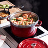 STAUB | LA COCOTTE - Cocotte z wkładką do gotowania na parze - Ø 260mm - Żeliwo - Grenadynowa czerwień