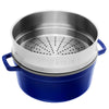 STAUB | LA COCOTTE – Cocotte z wkładem do gotowania na parze – Ø 260 mm – żeliwo – ciemnoniebieska
