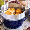 STAUB | LA COCOTTE – Cocotte z wkładem do gotowania na parze – Ø 260 mm – żeliwo – ciemnoniebieska