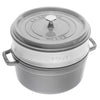 STAUB | LA COCOTTE – Cocotte z wkładem do gotowania na parze – Ø 260 mm – żeliwo – kolor grafitowo-szary