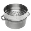 STAUB | LA COCOTTE – Cocotte z wkładem do gotowania na parze – Ø 260 mm – żeliwo – kolor grafitowo-szary