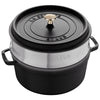 STAUB | LA COCOTTE – Cocotte z wkładem do gotowania na parze – Ø 240 mm – żeliwo – czarna