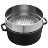 STAUB | LA COCOTTE - Cocotte z wkładem do gotowania na parze - Ø 260 mm - Żeliwo - Czarny