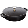 STAUB | BRAISERS – brytfanna z pokrywką z systemem skraplania pary – 240 mm – żeliwo – czarna