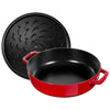 STAUB | BRAISERS – brytfanna z pokrywką z systemem skraplania pary – 280 mm – żeliwo – kolor wiśniowy