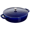 STAUB | BRAISERS – brytfanna z pokrywką z systemem skraplania pary – 280 mm – żeliwo – ciemnoniebieska
