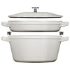 STAUB | ZESTAW STACKABLE – zestaw garnków – 2 szt. – Ø 240 mm – żeliwo – biały trufla