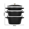 STAUB | ZESTAW STACKABLE – zestaw garnków – 3 szt. – Ø 240 mm – żeliwo – czarny