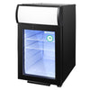 GASTRO - COOL | Chłodziarka minibarowa - 430 mm - 62 litry - z 1 szklanymi drzwiami & oświetleniem LED - srebrna