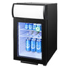 GASTRO - COOL | Chłodziarka minibarowa - 430 mm - 62 litry - z 1 szklanymi drzwiami & oświetleniem LED - srebrna