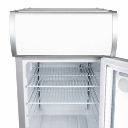 GASTRO - COOL | Chłodziarka minibarowa - 430 mm - 62 litry - z 1 szklanymi drzwiami & oświetleniem LED - srebrna