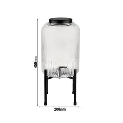 Dozownik do napojów - INDUSTRIAL - zestaw 2 - częściowy - szklany pojemnik z kranikiem - 7 litrów - wraz z podstawą