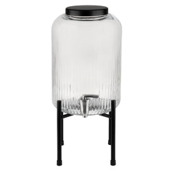 Dozownik do napojów - INDUSTRIAL - zestaw 2 - częściowy - szklany pojemnik z kranikiem - 7 litrów - wraz z podstawą