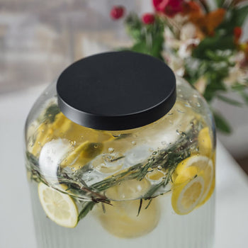 Dozownik do napojów - INDUSTRIAL - zestaw 2-częściowy - szklany pojemnik z kranikiem - 7 litrów - wraz z podstawą - Prime Gastro