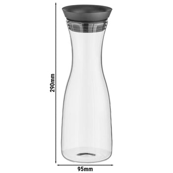 (6 sztuk) Szklana karafka - 1 litr - automatyczne otwieranie pokrywy - Prime Gastro