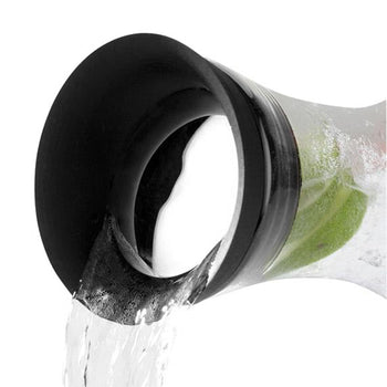 (6 sztuk) Szklana karafka - 1 litr - automatyczne otwieranie pokrywy - Prime Gastro