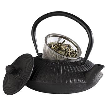 Czajnik - ASIA - 0,8 litra - żeliwo - z sitkiem - czarny - Prime Gastro