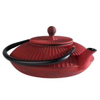 Czajnik - ASIA - 0,8 litra - żeliwo - z sitkiem - czerwony - Prime Gastro