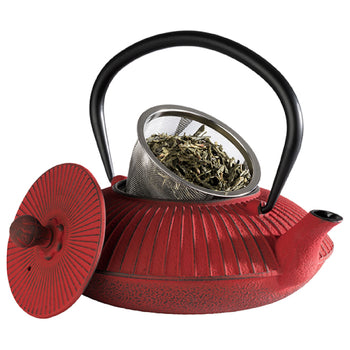 Czajnik - ASIA - 0,8 litra - żeliwo - z sitkiem - czerwony - Prime Gastro