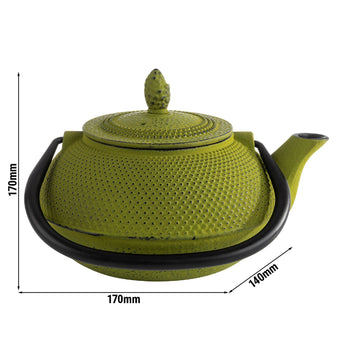 Czajnik - ASIA - 0,8 litra - żeliwo - z sitkiem - zielony - Prime Gastro