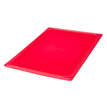 (6 sztuk) CAMBRO | SafeTrak – pokrywki z polipropylenu GN 1/1 – czerwone