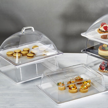 (6 sztuk) GN 1/2 pokrywa - poliwęglan - wysokość: 95 mm - Prime Gastro