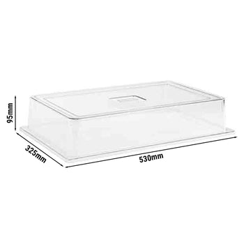 (6 sztuk) Pokrywa GN 1/1 – poliwęglan – wysokość: 95 mm - Prime Gastro