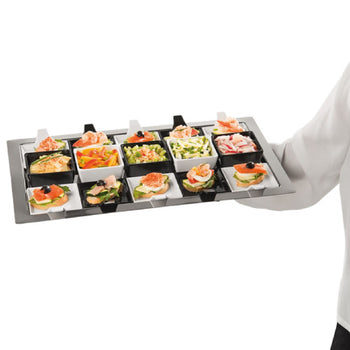 (6 sztuk) Taca GN 1/1 - FRAMES - stal nierdzewna - wysokość: 20 mm - Prime Gastro