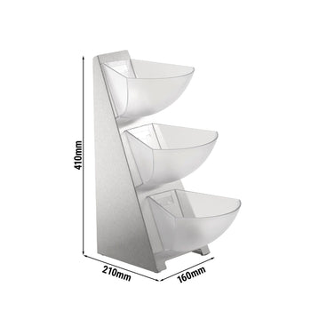 Multi Rack - 3-poziomowy - tworzywo sztuczne - 3x 1 litr - srebrny - Prime Gastro