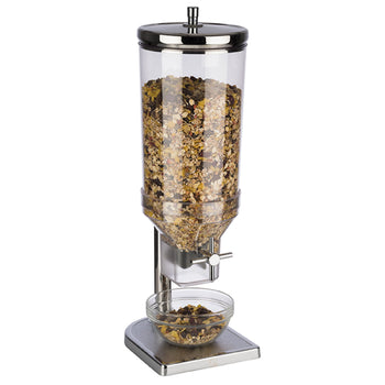 Dozownik płatków śniadaniowych - FRESH+EASY - 1 plastikowy pojemnik - 4,5 litra - stojak ze stali nierdzewnej - Prime Gastro