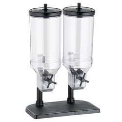 Dozownik płatków śniadaniowych Duo - FRESH+EASY - 2 plastikowe pojemniki - 2x 4,5 litra - stojak ze stali nierdzewnej