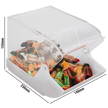 (6 sztuk) Pojemnik uniwersalny - z przednią pokrywą - 230x145mm - Biały - Prime Gastro