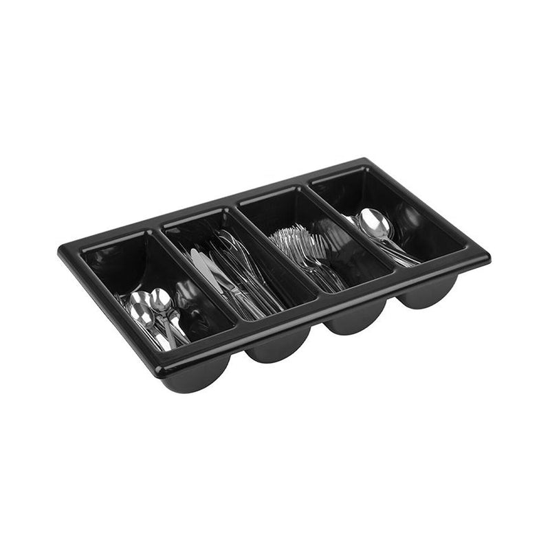 (6 sztuk) Pojemnik na sztućce GN 1/1 - 530x325mm - polipropylen - 4 przedziały