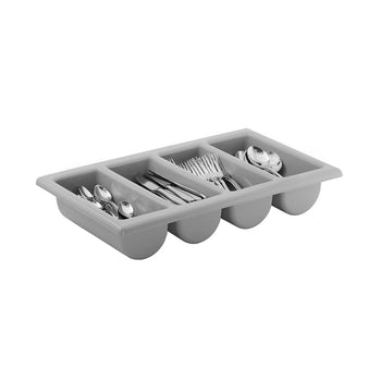 (6 sztuk) Pojemnik na sztućce GN 1/1 - 530x325mm - polipropylen - 4 przegródki - Prime Gastro