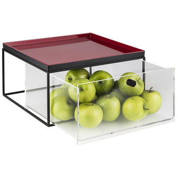 Zestaw szuflad - zestaw 3-częściowy - składający się z metalowej podstawy, szuflady akrylowej i deski do krojenia - Prime Gastro