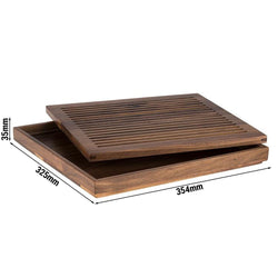 Deska do krojenia chleba - GN 2/3 - drewno orzechowe - wyjmowana tacka na okruchy