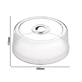 Pokrywa do utrzymania świeżości - polistyren - Ø 300 mm - wysokość: 115 mm - okrągła - chromowany uchwyt - Prime Gastro