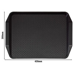 (24 sztuki) CAMBRO | Taca do fast foodów – prostokątna – 430 x 300 mm – wysoki profil z uchwytami – czarna
