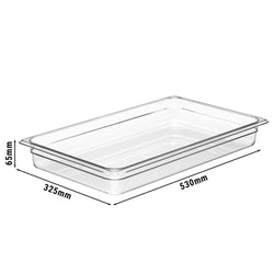 (6 sztuk) CAMBRO | CAMWEAR® - Pojemnik z poliwęglanu GN 1/1 - Przezroczysty - Głębokość: 65 mm