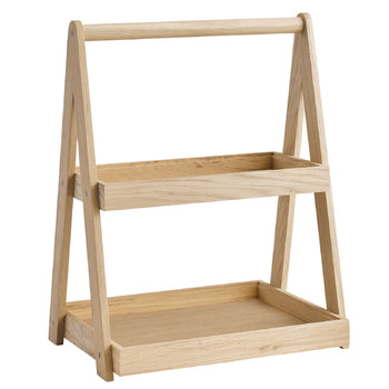 Etagère - VALO - 2-poziomowy - Kątowy - Drewno dębowe - Wysokość: 445 mm - Prime Gastro