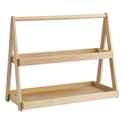 Etagère - VALO - 2 - poziomowy - Kątowy - Drewno dębowe - Wysokość: 445 mm