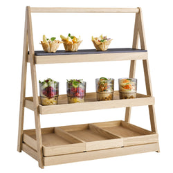 Etagère - VALO - 3 - poziomowy - Kątowy - Drewno dębowe - Wysokość: 640 mm