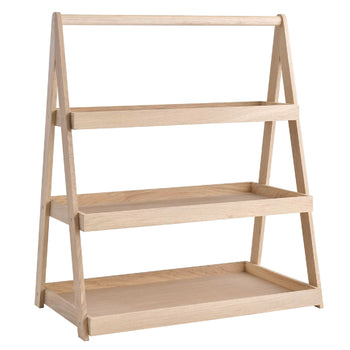 Etagère - VALO - 3-poziomowy - Kątowy - Drewno dębowe - Wysokość: 640 mm - Prime Gastro