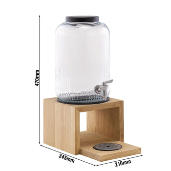 Dozownik napojów - VALO - zestaw 2-częściowy - szklany pojemnik z kranikiem - 7 litrów - wraz z podstawą - Prime Gastro