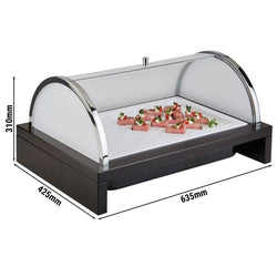 Chłodziarka - BRIDGE - 635x425mm - zawiera ramę, plastikowy pojemnik, tacę z melaminy, wkład chłodzący i pokrywę typu roll - top