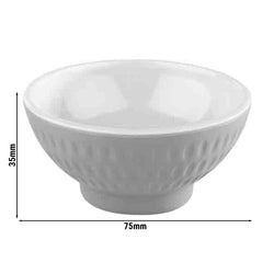 (6 sztuk) Miseczki do dipów - ASIA PLUS - melamina - 60 ml - Ø 75 mm - białe