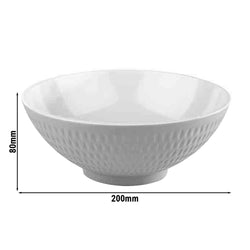 (6 sztuk) Miska - ASIA PLUS - Melamina - 1,1 litra - Ø 200 mm - Biały