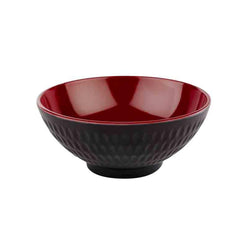 (6 sztuk) Miska - ASIA PLUS - melamina - 0,35 litra - Ø 130 mm - czarno - czerwona