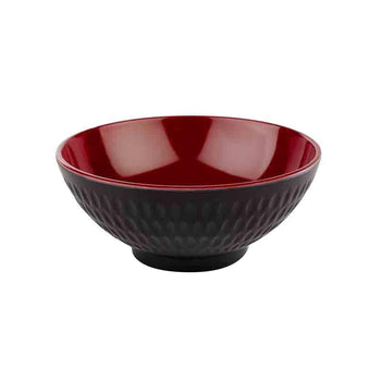 (6 sztuk) Miska - ASIA PLUS - melamina - 0,35 litra - Ø 130 mm - czarno-czerwona - Prime Gastro