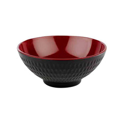 (6 sztuk) Miska - ASIA PLUS - Melamina - 0,60 litra - Ø 160 mm - Czarny/Czerwony